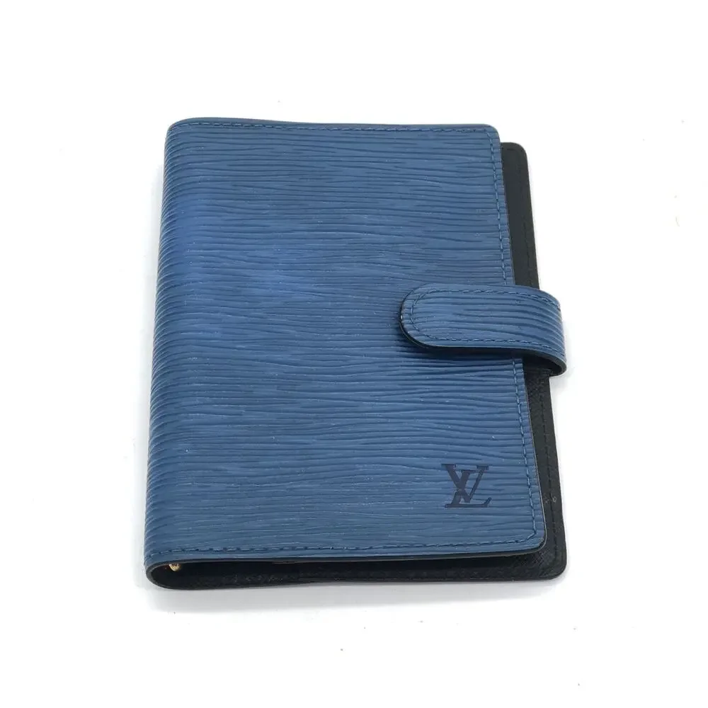 Vintage Authentic Louis Vuitton Epi Leather Agenda Planner Blue Cover R20055